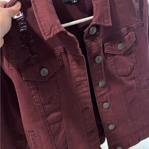 Burgundy Denim Jacket